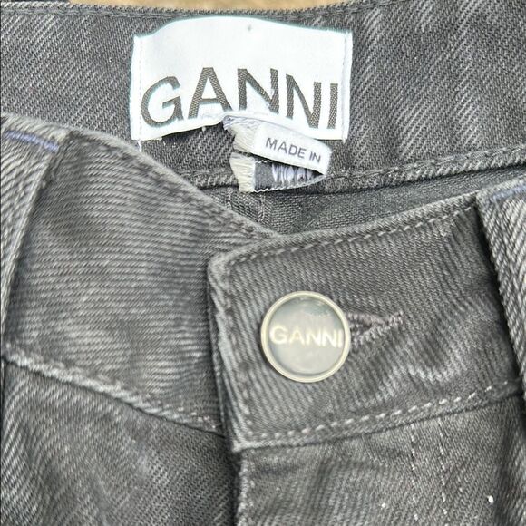 Ganni Black Jeans with Classic Twill Weave - Picture 2 of 5